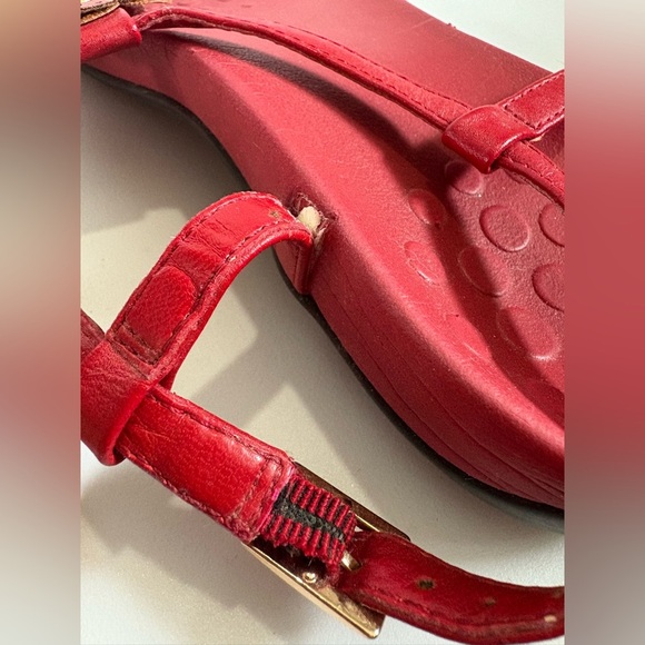 Vionic Julie sandals red size 8 floral ortho thong with straps - Picture 7 of 9
